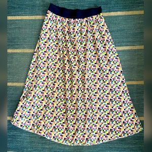 LuLaRoe Lucy long skirt, multicolor squares